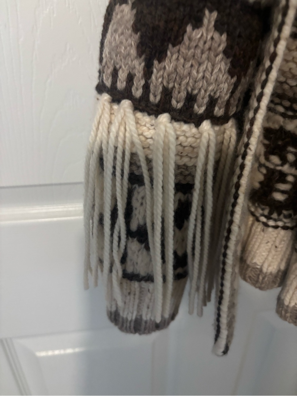 Ralph Lauren Neutral Geometric Shawl Cardigan in Cream and Brown - Picture 4 of 4